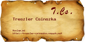 Treszler Csinszka névjegykártya